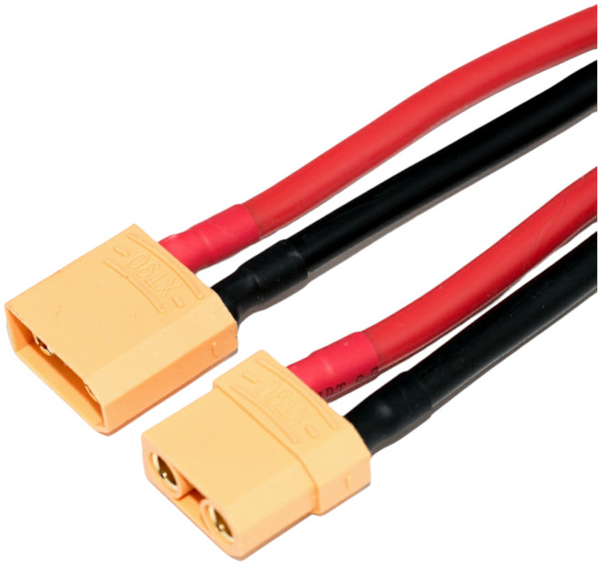 올칩 XT90 커넥터 10AWG 전선 10cm 납땜형 배터리 연결 케이블 RC드론 RC카 DIY 전원부품, 1개, XT90(암+숫)(케이블있음)