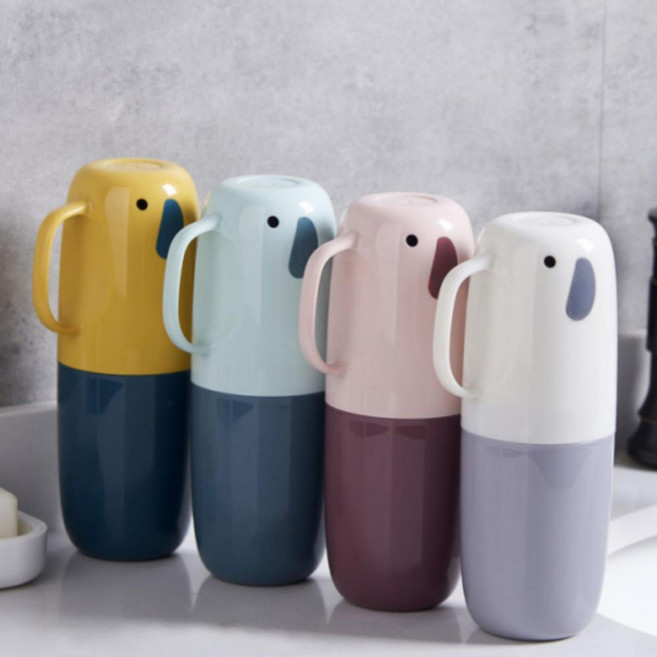 개인위생 양치컵 칫솔꽃이 어린이집 초등학생 휴대용 플라스틱컵, 휴대용 양치컵E 옐로우, 1개