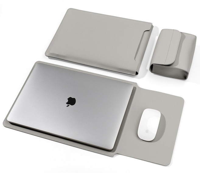 노트북 파우치 케이스 융쿠션 스크래치방지 14인치 16인치 노트북 파우치 케이스 커버 슬리브, 그레이, 1개