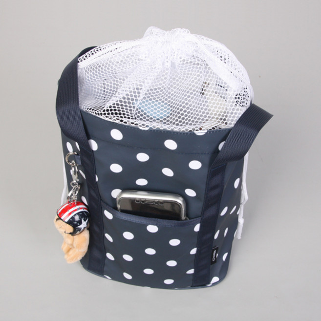 알맹 물빠지는 메쉬 목욕가방 수영가방 AMCSB21, 수영가방_AMCSB21_도트네이비
