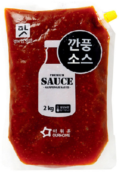 [정연푸드] 아워홈 매콤달콤 깐풍기 소스 2kg (냉장) 깐풍기 중화식 대용량 튀김소스, 1팩