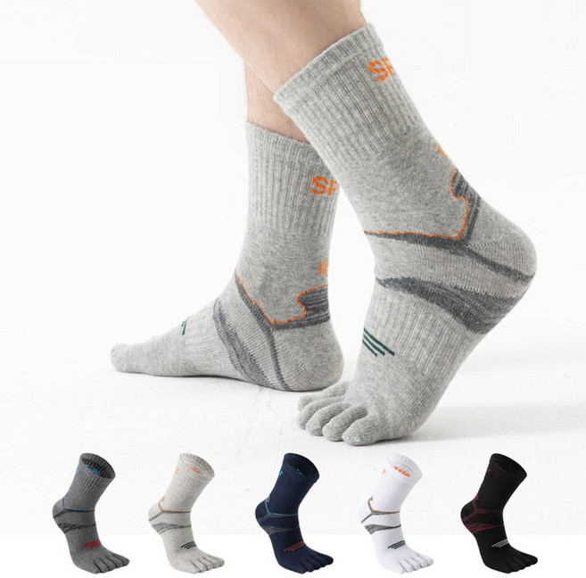 루미또와 남성 땀흡수 통기성 무좀 발가락양말 5컬레, 혼합세트B, 1세트