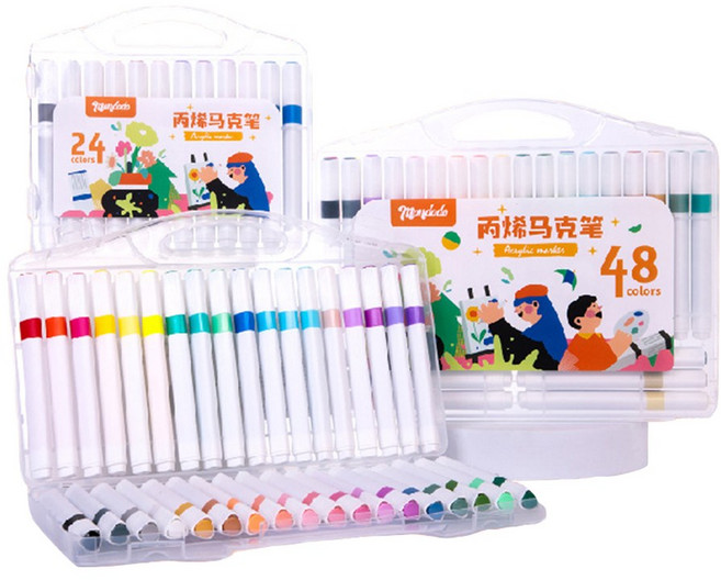 방수 마커펜 유리 나무 도자기 가방 마카펜, 1개, 24색
