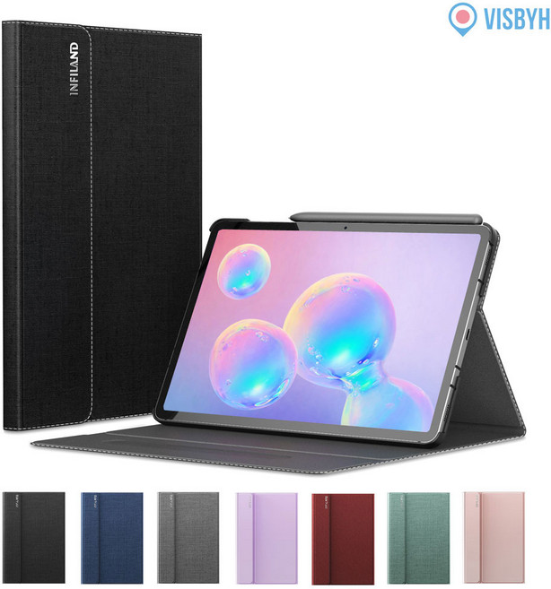 갤럭시탭 S6 S펜수납 북커버 케이스 T860 T865, 블랙, 1개