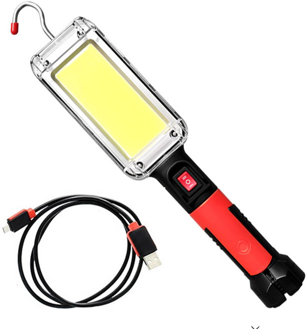 몬스터파워 작업등 COB LED 휴대용랜턴 충전식 집게 자석부착 후레쉬 캠핑등, 몬스터파워 작업등+18650충전지 2개, 1개