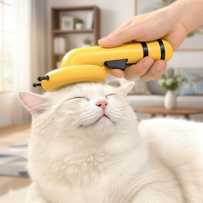 하임리프 피부저자극 죽은털제거 원터치 반려동물 브러쉬, 옐로우, 1개