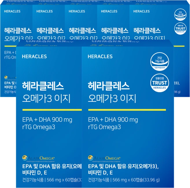 헤라클레스 오메가3 이지 566mg x 60캡슐, 7개, 60정 - 쿠팡