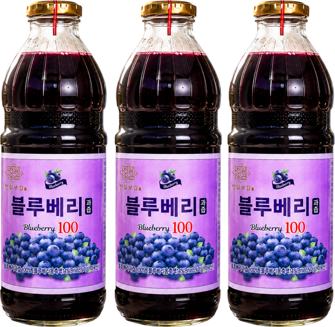 천보바이오 블루베리과즙100 3 000ml 초 대용량 주스 데일리 클렌즈 밸런스 주스 1 000ml x 3병, 3개, 1L