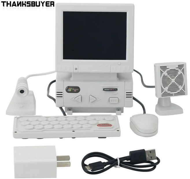 레트로 미니 컴퓨터 디자인 게임 콘솔 입력 화면 메모리 카드, 1개, Color: 1. 하얀색