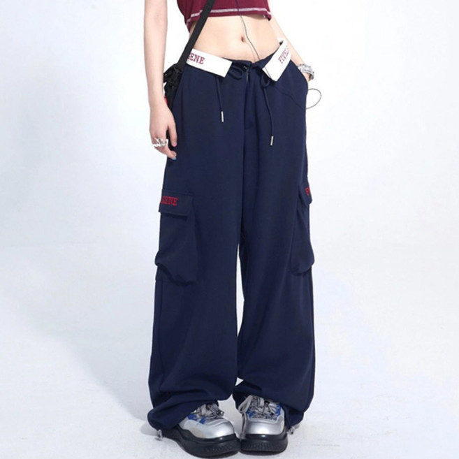 다프네 로우라이즈 스트링 조거 와이드 팬츠