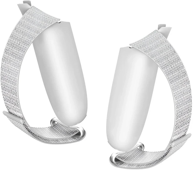 Meta Quest 3S 컨트롤러 그립용 핸들 스트랩 조정 가능한 소프트 핸드 있는 미끄럼 방지 배터리 커버 VR 액, 01 WHITE