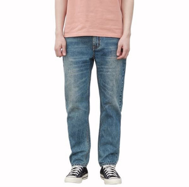 [매장정품] 리 크롭 테이퍼드 투 톤 데님 팬츠 인디고 라이트 1934331