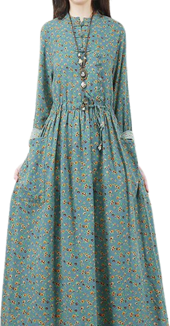 77우먼스 여성 잔꽃롱원피스 빅사이즈 체형커버 꽃무늬 원피스 루즈핏 오버핏 맥시 박시 잔꽃 롱원피스 드레스 데일리룩 이월 이월상품 [리현커머스]