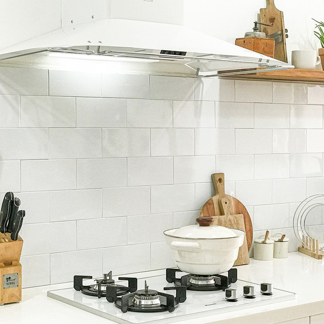 韓國製 真金屬牆貼 DIY 免施工 廚房金屬壁貼 磚牆貼 Q047, 白