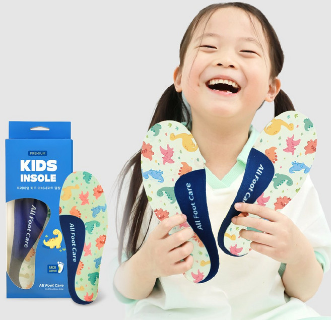 올풋케어 프리미엄 기능성 평발 아치 안짱다리 오다리 팔자걸음 자세 교정 키즈 어린이 깔창