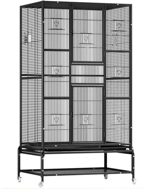앵무새 케이지 앵무새장 바퀴달린 이동장 횃대 잉꼬 철제, 1개, 화이트 78x51x175 있음 1