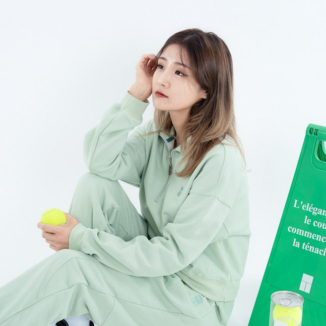 여성 기모 트레이닝 크롭 맨투맨 팬츠 세트