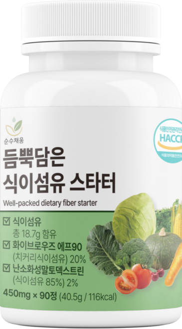 3개월분 듬뿍담은 식이섬유 정 18.7g 스타터, 1개, 90정