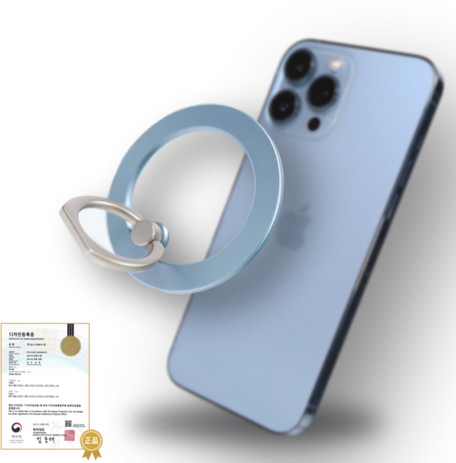 코지박스 맥세이프 그립 톡홀더 디스크 스마트링 핑거링 아이폰 [특허 정품], 스카이블루, 1개