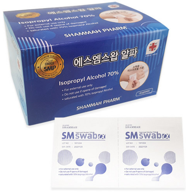 삼마제약 일회용 소독용 알콜솜 에스엠클린스왑 100매 소독솜, 100개입, 1개