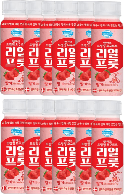 덴마크 리얼프룻딸기 190ML X 12 REAL FRUITS STRAWBERRY 2026/09/07