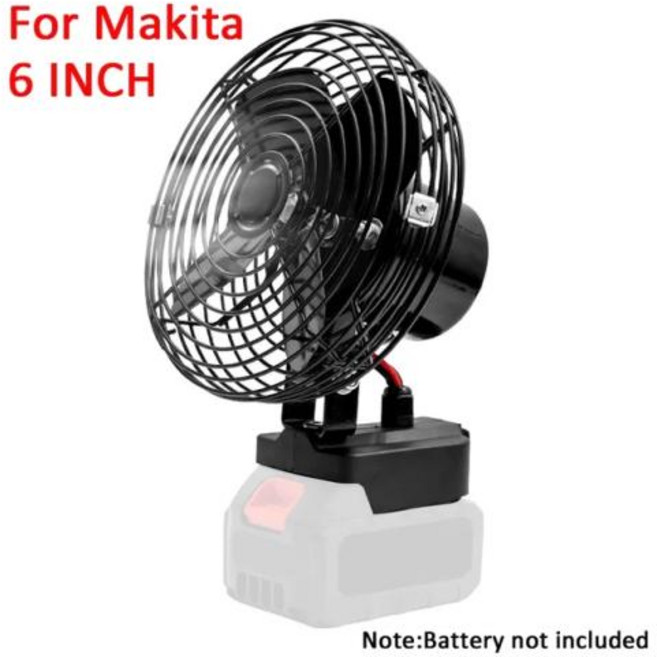 마키타용 무선 캠핑 선풍기 18V 리튬 이온 배터리 휴대용 작업 현장 고출력 야외 데스크탑 냉각 팬 [01] 6 inch