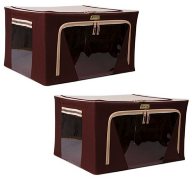 마이닝 베이직 리빙박스 66L, 브라운, 2개