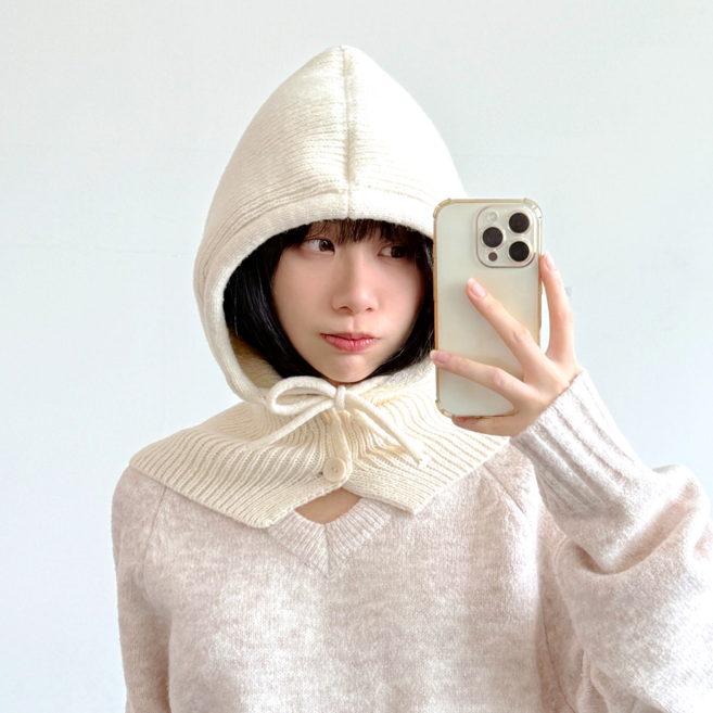 LFORE 최고급형 와이드핏 바라클라바 두꺼운 여성 넥워머