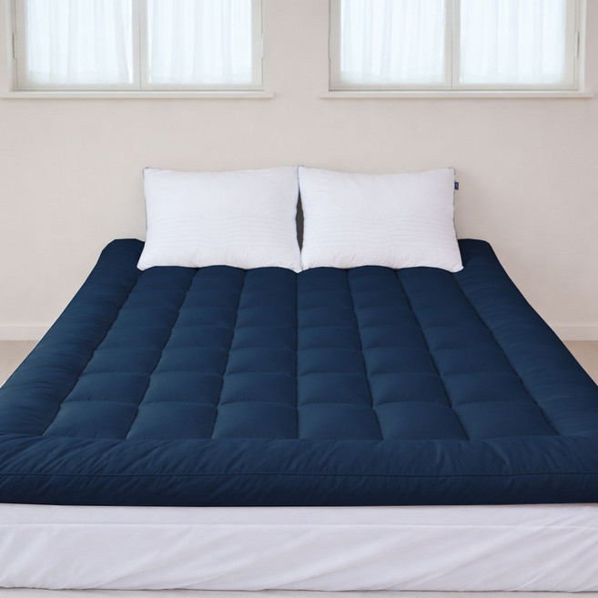 [세탁망 증정] 누잠 토퍼 매트리스_ 슈퍼싱글/퀸 단품, 네이비(남색)