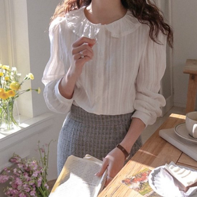 리린 LABEL 프렌디 청순러블리 프릴카라 블라우스 2848085