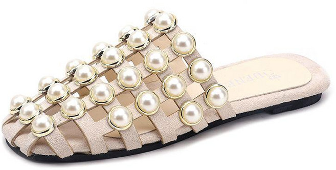 티류으스 진주 슬리퍼 보석 비즈 반짝이 패션 슬리퍼형샌들