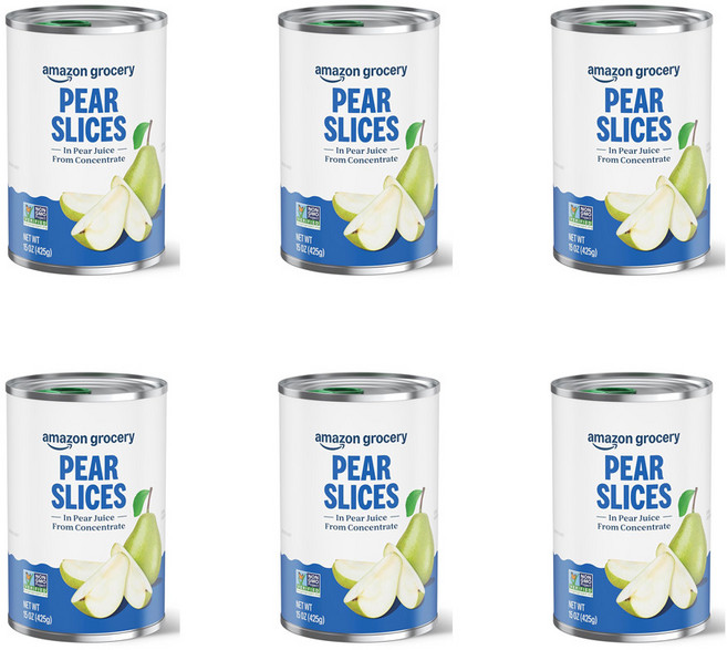 아마존 그로서리 슬라이스 서양배 통조림 425g 6개