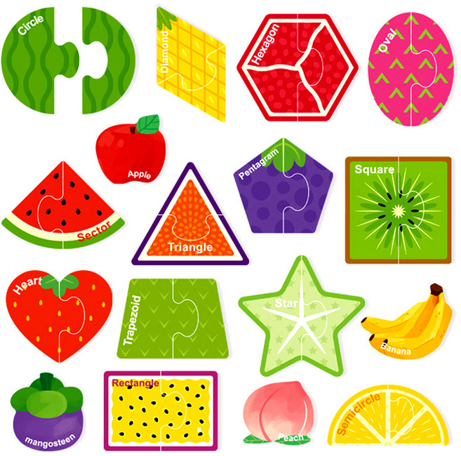 푸르베베 자석 유아 첫 퍼즐, 1개, 과일 모양, 30피스