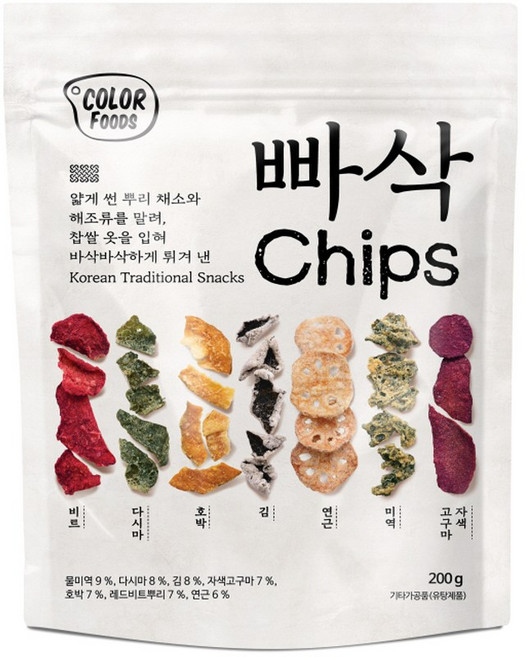 컬러푸드 빠삭칩, 200g, 2개