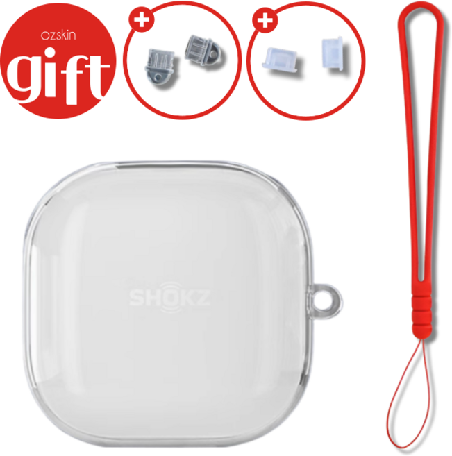 ozskin 샥즈 오픈핏2 투명 케이스 T920, 레드, 1개