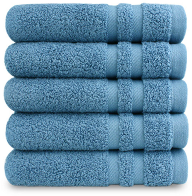 쉬라즈 더블보더 40수 바스타월 450g 대형수건, 코랄블루, 5개