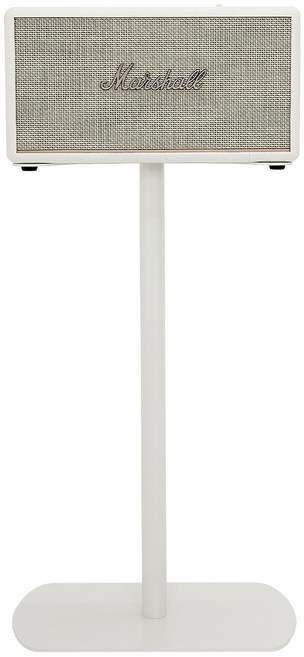 마블홀릭 마샬 스피커 스탠드 3 2 1 거치대 받침대 슬림 사각 라운드형, 고정식, 화이트 + 3m 케이블 화이트, 스탠모어, 1개