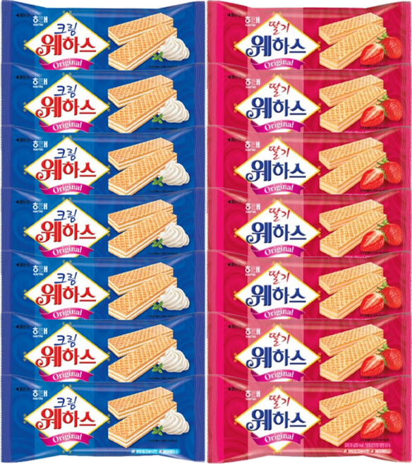 해태 웨하스 크림 50g + 딸기 50g, 7세트