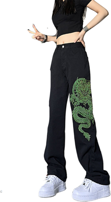 여성용 와이드 일자 캐주얼 팬츠 패션 스트레이트 M 뉴타임즈 Q618L228