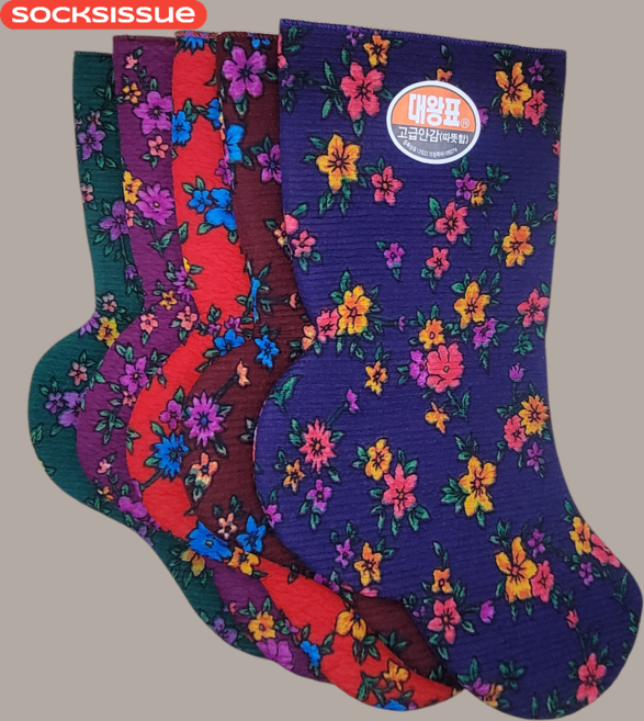 양말이슈 국산 꽃무늬 할머니버선 1+1
