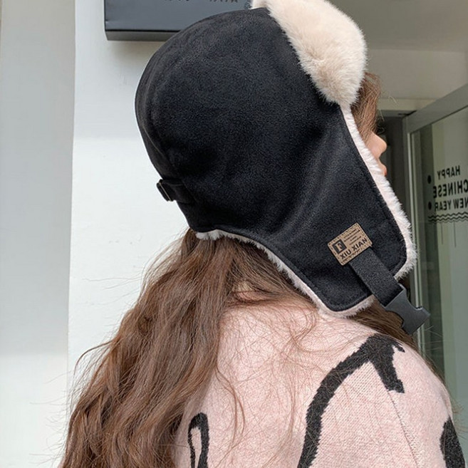 어나더뷰 2290 우지 스웨이드 퍼 귀달이 모자 트루퍼햇 귀도리 귀마개 군밤모자 겨울 방한 털모자