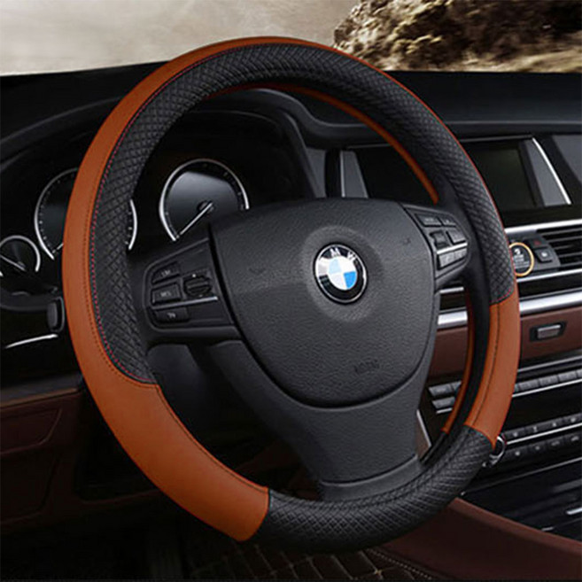 제네시스 G80 가죽 핸들커버 타공 미끄럼방지 원형 커버, 370~380 (공용 원형)