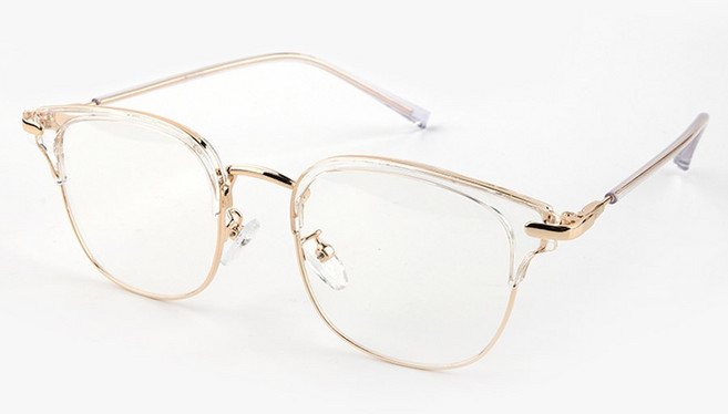 라피던트 62246 코받침 있는 하금테 안경 반뿔테 안경