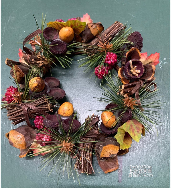 聖誕花圈 乾燥花環佈置, 1個