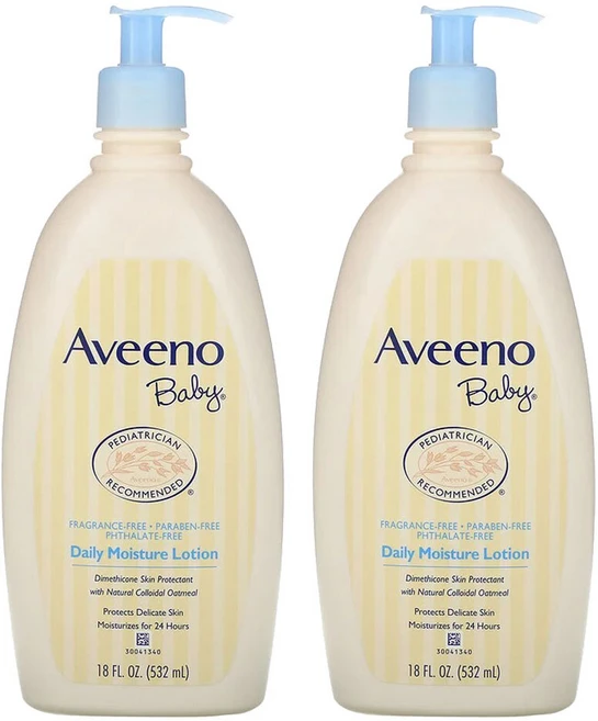 (2PACK)Aveeno 아비노 베이비 데일리 모이스쳐 로션 무향 18 fl oz (532 ml), 2세트, 532ml - 쿠팡