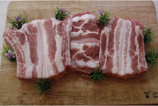 국내산 돼지고기 한돈 뼈삼겹 나비살 [냉장] 500g, 1개