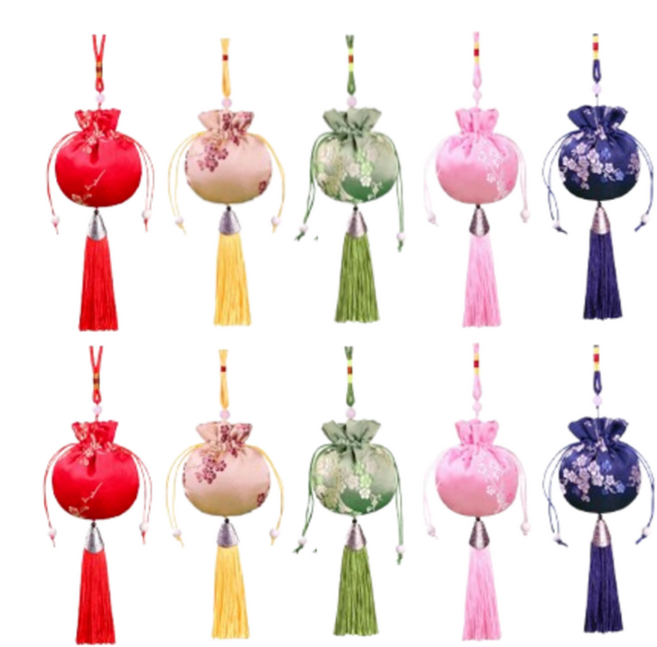 펀펀상사 전통 복주머니 파우치 소 미니 기념품 선물, 랜덤_10개