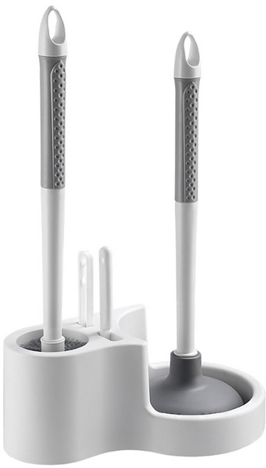 고씨네 4in1 클린마스터 벽걸이형 변기 뚫어뻥 + 청소솔 세트, 화이트, 1세트