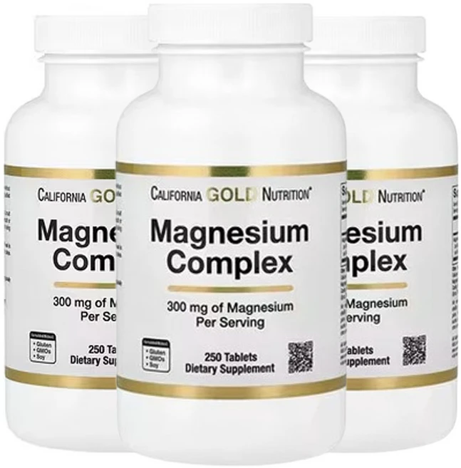 캘리포니아 골드 뉴트리션 마그네슘 복합체 300mg 250 정, 3개, 250정 - 쿠팡