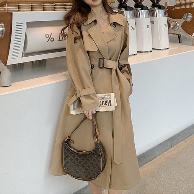 믹스블링 루즈핏 롱 트렌치 코트 빅사이즈 아우터 여성 자켓